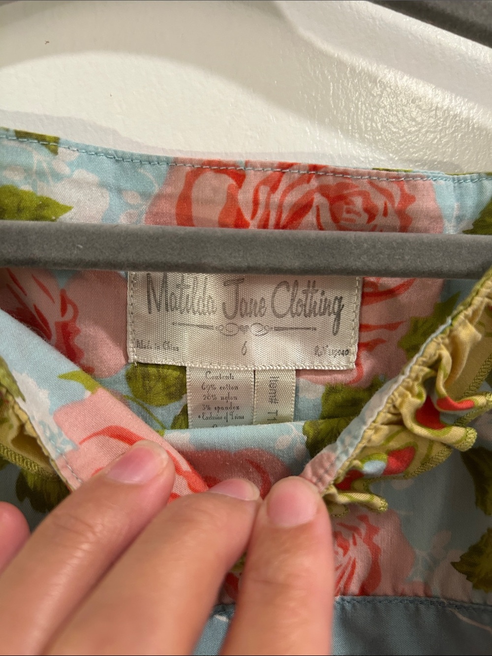 Matilda Jane Floral Green Sundress with Pink Rose Print - Picture 5 of 5